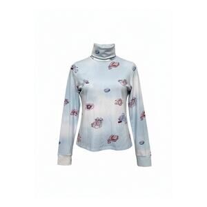 NEW PETRA women's turtleneck top in light blue
